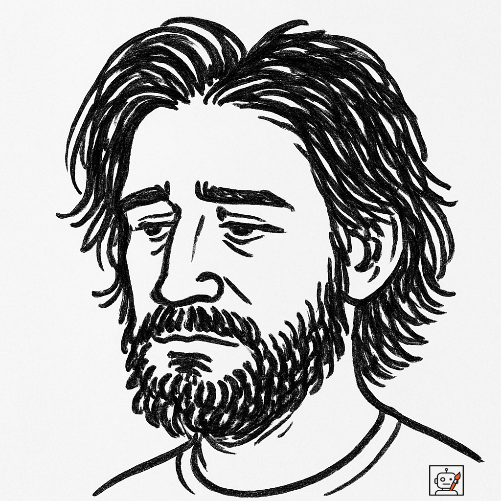 Drawing of Bo Burnham from the masterwork film "Inside".